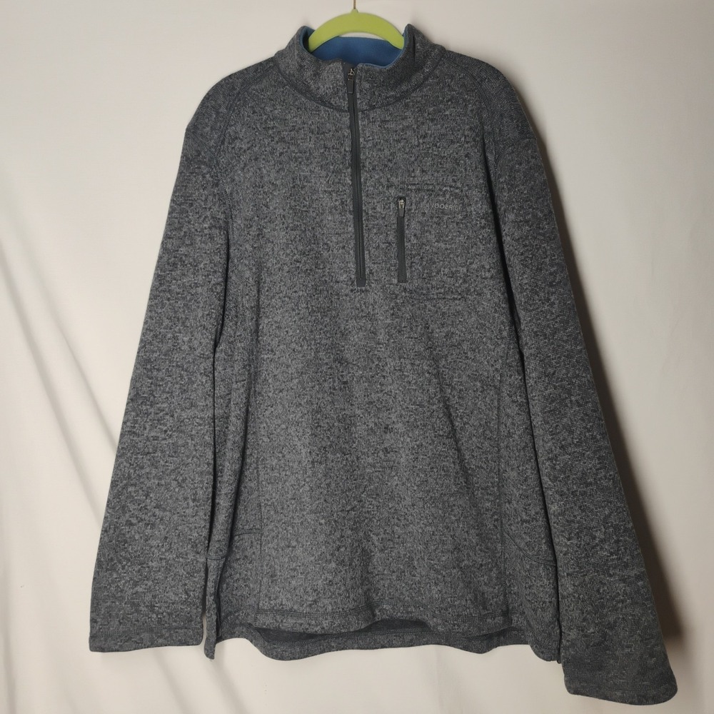 Vintage Woolrich Mens XXL Gray 1/2 Zip Pullover Sweater Shirt Pocket